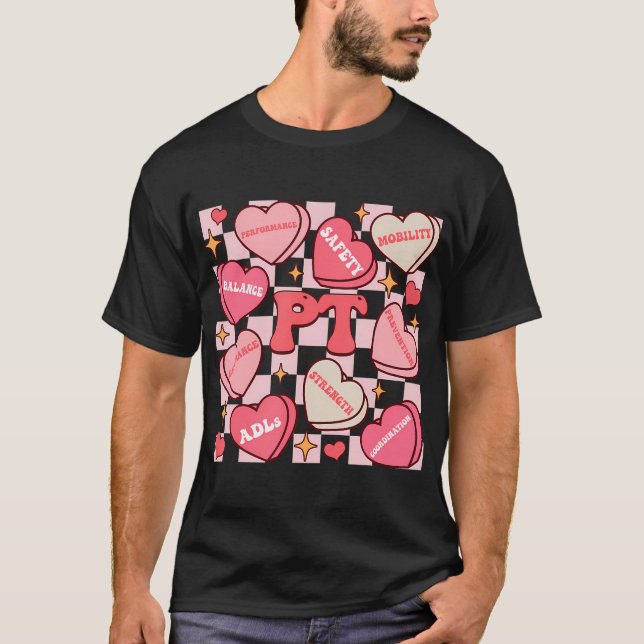 T-shirt Valentines Jour Coeur pédiatrique Pt Thérapiste Ph (Devant)