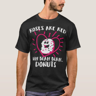 T-shirt Valentines Jour Donuts Roses sont l'anniversaire a