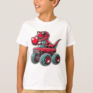 T-shirt Valentines Jour T Rex équitation Monster Truck Fun