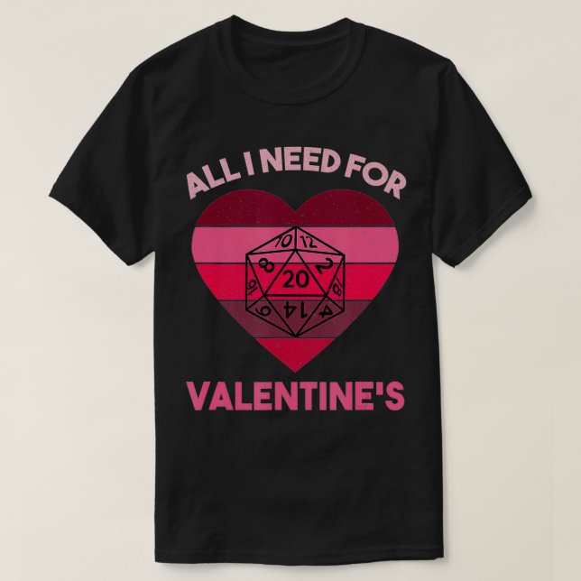 T-shirt Valentines Jour Tablette Dungeon Eye RPG Dice Drag (Design devant)
