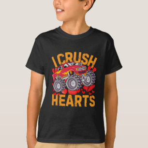 T-shirt Valentines Monster Truck pour enfants J'écrase les