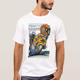 T-shirt Valentino Rossi pilote de course en caricature