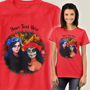 T-shirt Vallarta Catrinas avec fleurs et bougies 1718
