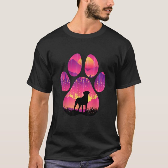 T-shirt Vallée Bulldog Paw Maman Papa Chien Femmes Hommes (Devant)