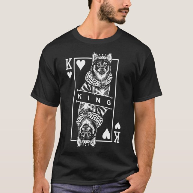 T-shirt Vallhund suédois Roi des Coeurs Chien Pop (Devant)