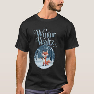 T-shirt Valse d'hiver Renard Musique Flûte Scène de neige 