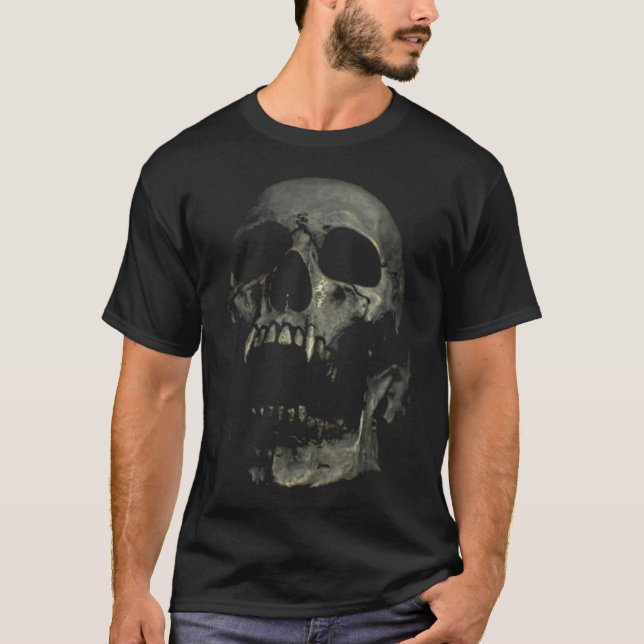 T-shirt Vampire Crâne squelette éffrayant crocs foncé (Devant)