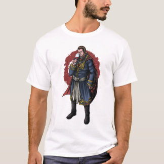 T-shirt Vampire Somelier moderne Art blanc coloré