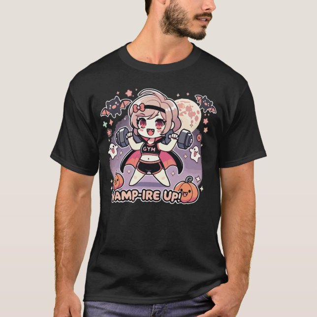 T-shirt Vampire up - Drôle entraînement de gym d'Halloween (Devant)