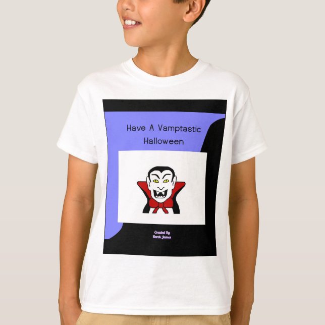T-shirt Vamptastic Halloween Boys White Basic T Shirt (Devant)