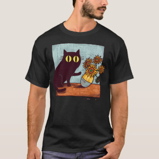T-shirt Van Gogh Chats Et Fleurs