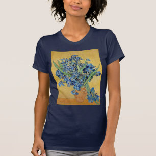 T-shirt Van Gogh Irises Vase Blue Flowers Art Vintage