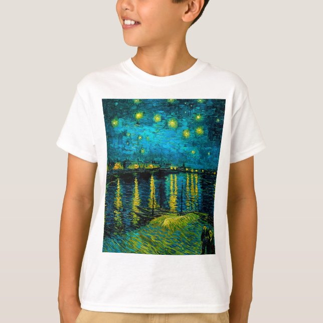 T-shirt Van Gogh Nuit étoilée sur le Rhône (Devant)