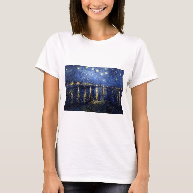 T-shirt Van Gogh Nuit étoilée sur Rhône (Devant)