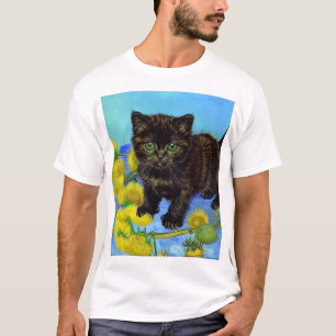 T-shirt Van Gogh Style Chat avec tournesol