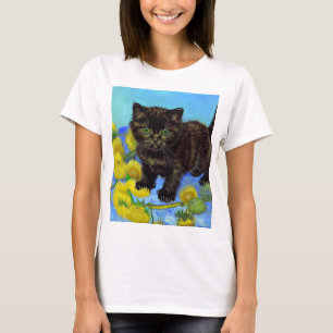 T-shirt Van Gogh Style Chat avec tournesol