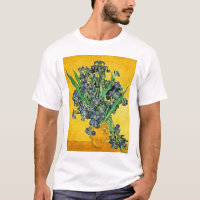 Van Gogh - Vase avec iris Fond jaune