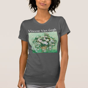 T-shirt Van Gogh Vase avec roses roses Vintages Fleurs Art