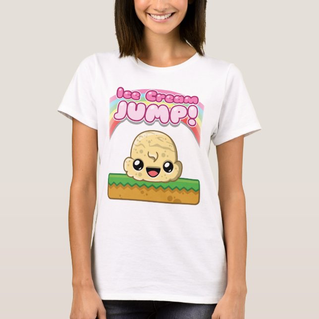 T-shirt Vanilla Scoop with Ice Cream Jump Text (Devant)