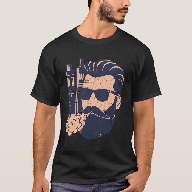 T-shirt Vape Vaping Porté Homme E-Cigarette (Devant)