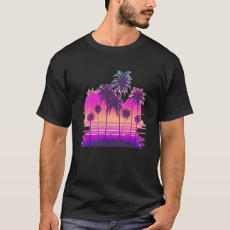 T-shirt Vaperwave Aesthetic Glitch Palm Retrowave Synthwav