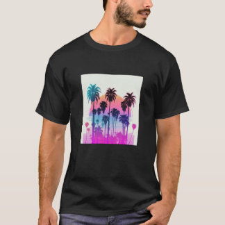 T-shirt Vaperwave Aesthetic Glitch Palm Retrowave Synthwav