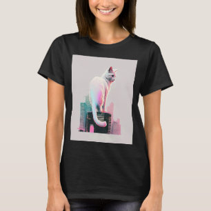 T-shirt Vaperwave Aesthétique Glitch Chat Rétrowave Synthw