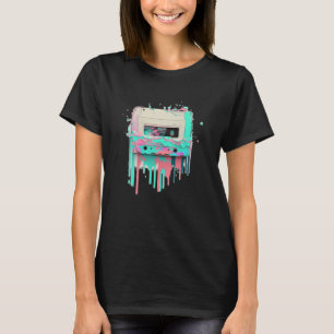 T-shirt Vaperwave Esthétique Glitch Cassette Rétro-onde