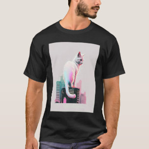 T-shirt Vaperwave Esthétique Glitch Chat Retrowave Synthwa
