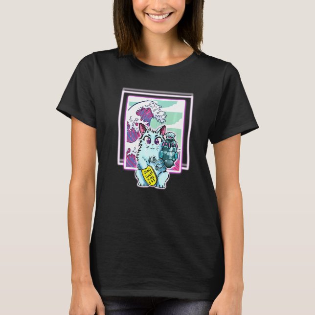 T-shirt Vapeur Cat Sci Fi Wave Pour Tous Les Âges (Devant)