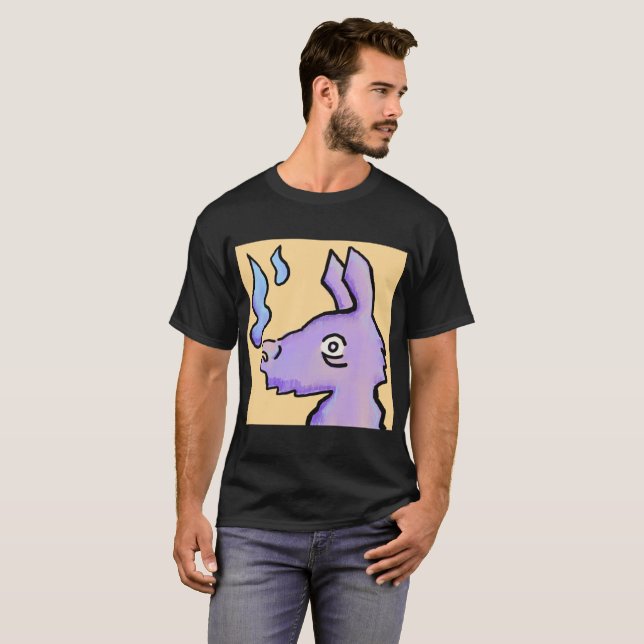 T-shirt vapeur de lama (Devant entier)
