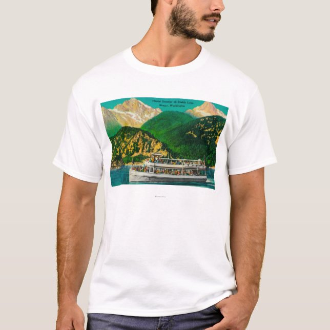 T-shirt Vapeur de touristes sur le lac diablo, Skagit (Devant)