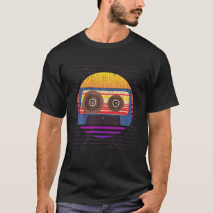 T-shirt Vapeur Synthwave Retro Cassette D'Art Des Années 8