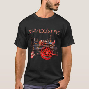 T-shirt VAPEUR vintage LOCOMOTIF Rouge Noir