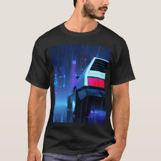 T-shirt Vaporwave Aesthetic Car Rainy Night Skyscrapers fa