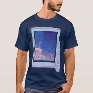 T-shirt Vaporwave Anime Sakura Cool amusant Retrowave Cart