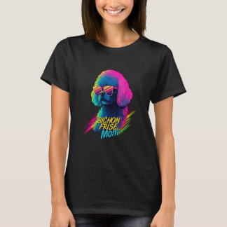 T-shirt Vaporwave Bichon Frise Mom Futuristic Bichon Frise