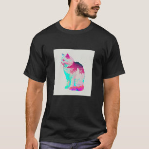 T-shirt Vaporwave Esthétique Glitch Chat Rétrowave Synthwa