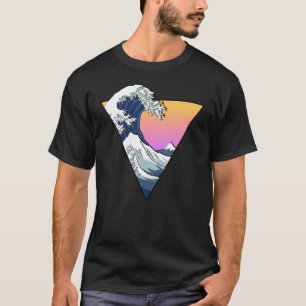 T-shirt Vaporwave esthétique Grande vague Triangle Rétro