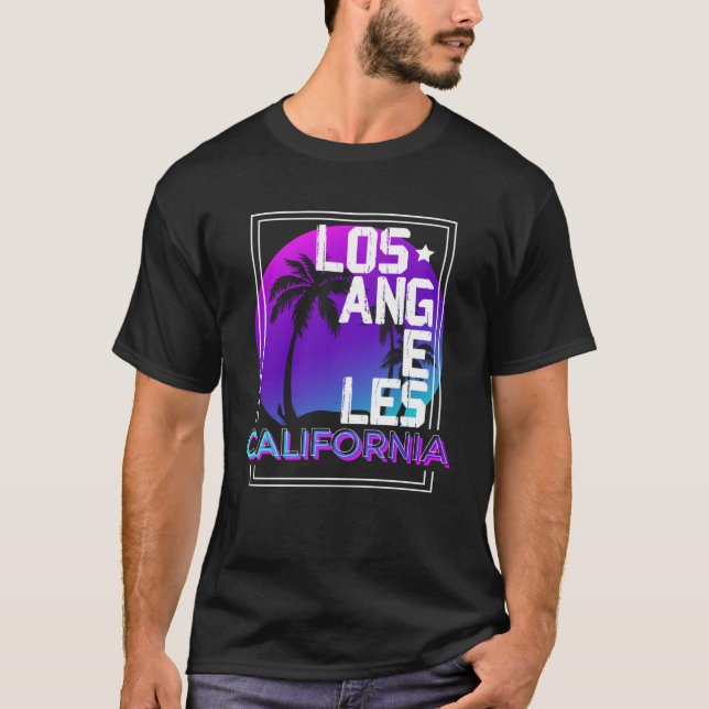 T-shirt Vaporwave esthétique Los Angeles California CA Ret (Devant)