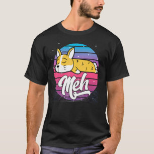 T-shirt Vaporwave Esthétique Otaku Japonais Mème Meh Corgi