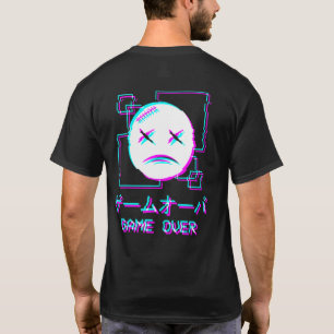T-shirt Vaporwave Esthétique Triste Visage Japonais Jeu Su