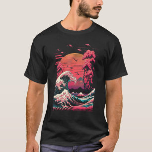 T-shirt Vaporwave Glitch esthétique Grande vague de Kanaga
