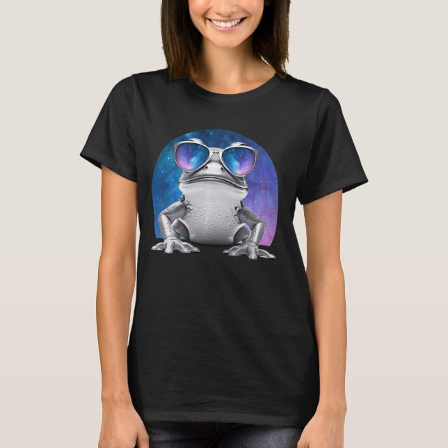T-shirt Vaporwave Grenouille lunettes de l'espace Galaxie  (Devant)