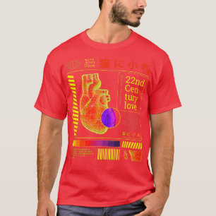T-shirt Vaporwave Heart Streetwear Eboy vêtements japonais