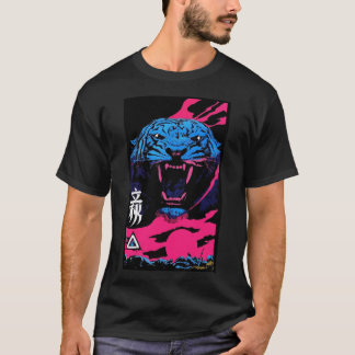 T-shirt Vaporwave Imprimé Animalier Mode Moderne Cyberpun