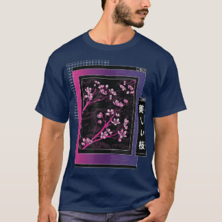 T-shirt Vaporwave Japanese Cherry Sakura Tree Blossom Aest