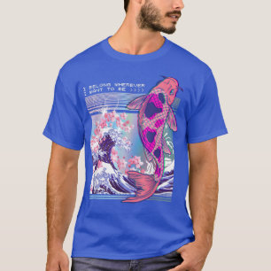 T-shirt Vaporwave japonais Koi Sakura Cerry Blossom Nishi