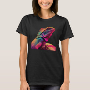 T-shirt Vaporwave Lizard Pogona Dragon