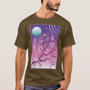 T-shirt Vaporwave Sakura 80s 90s Japonais Cerise Blossom A